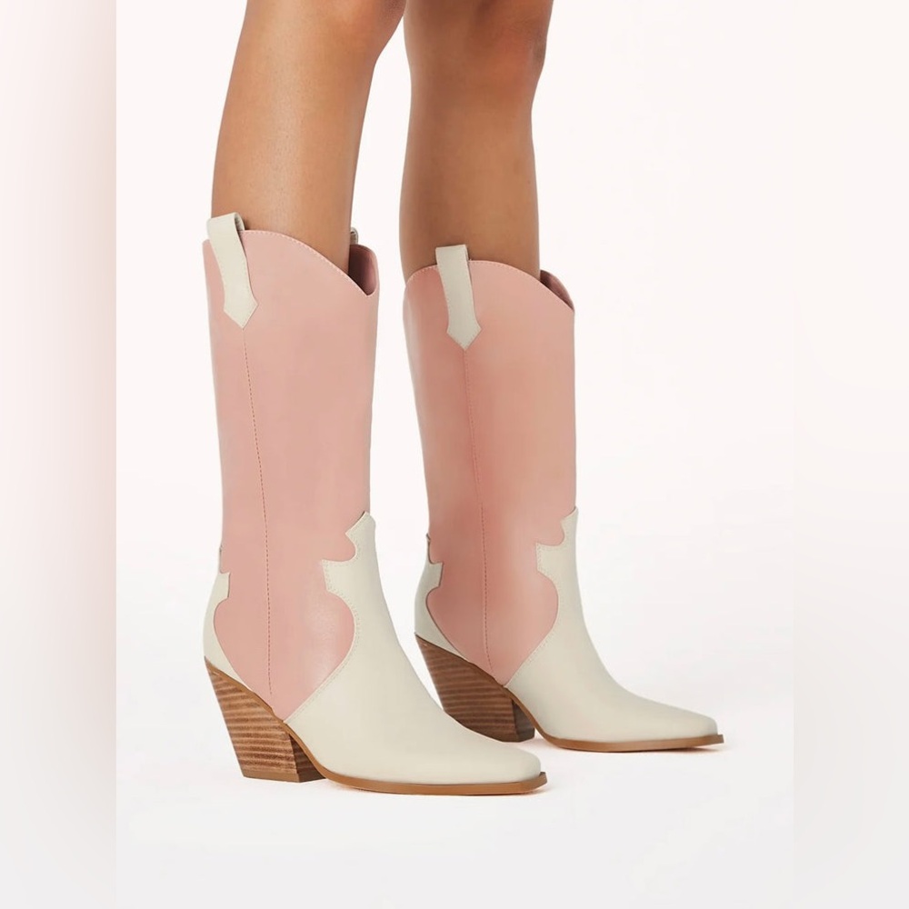 Bellini Pink and White Women's Boots NWOT - Picture 3 of 8